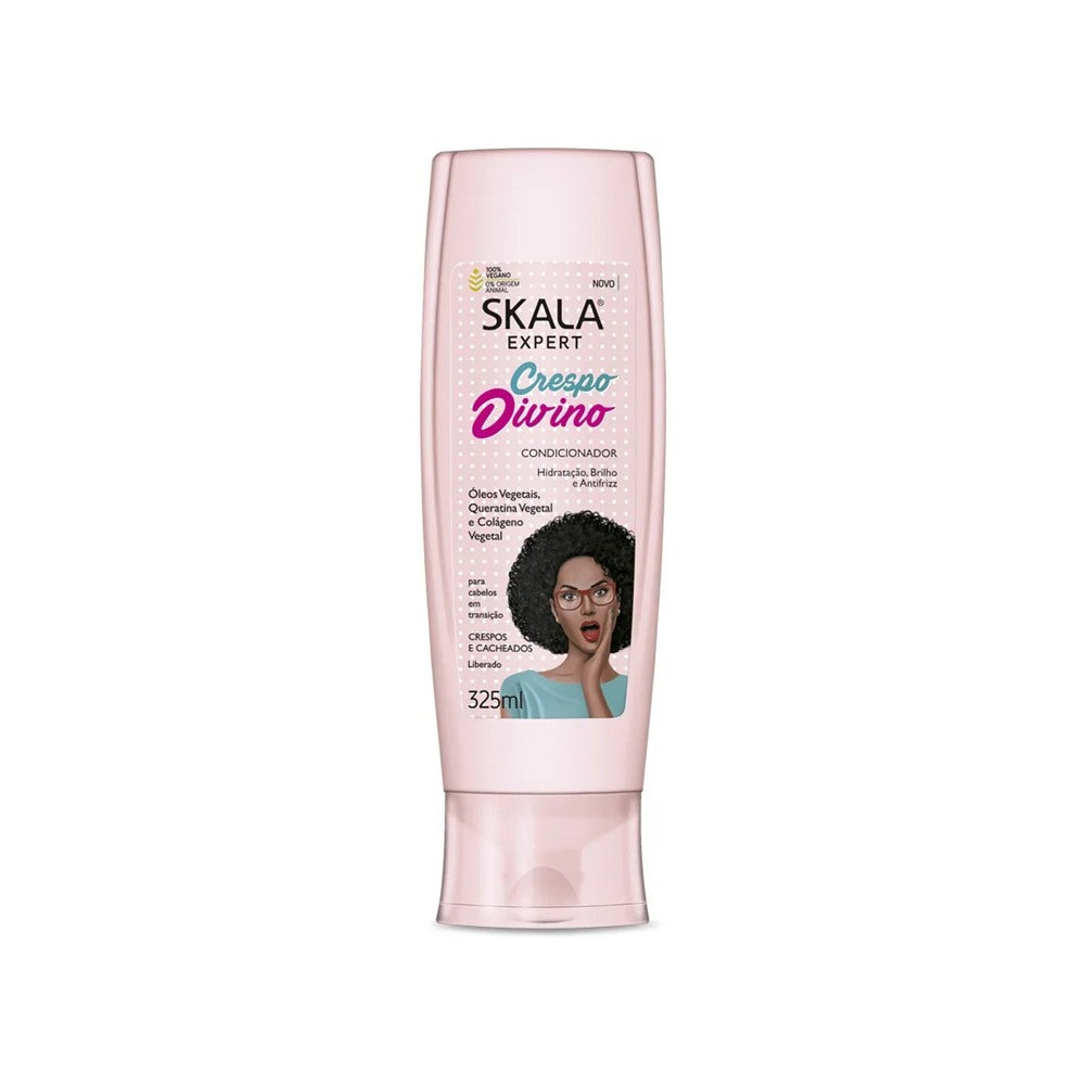 SKala Expert Conditioner Crespo Divino 325ml 100% Vegan - Removes Frizz and Moisturizes, Brings Dull Hair to Life, Adds Volum